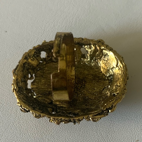 Cameo ring pinkish orange and gold - Picture 7 of 10